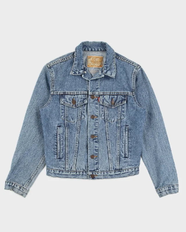 Vintage 90s Levi's Medium Wash Blue Denim Jacket - S Wool Fabric Cashmere Fabric Tweed Fabric Vintage 90s Levi's Medium Wash Blue Denim Jacket - S Wool Fabric Cashmere Fabric Tweed Fabric