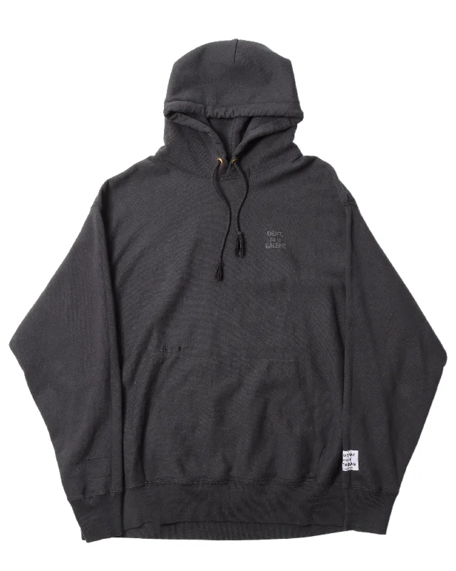 "Dept. de la Galerie" Hoodie Hoodie with Hem Embroidery Detailed Premium