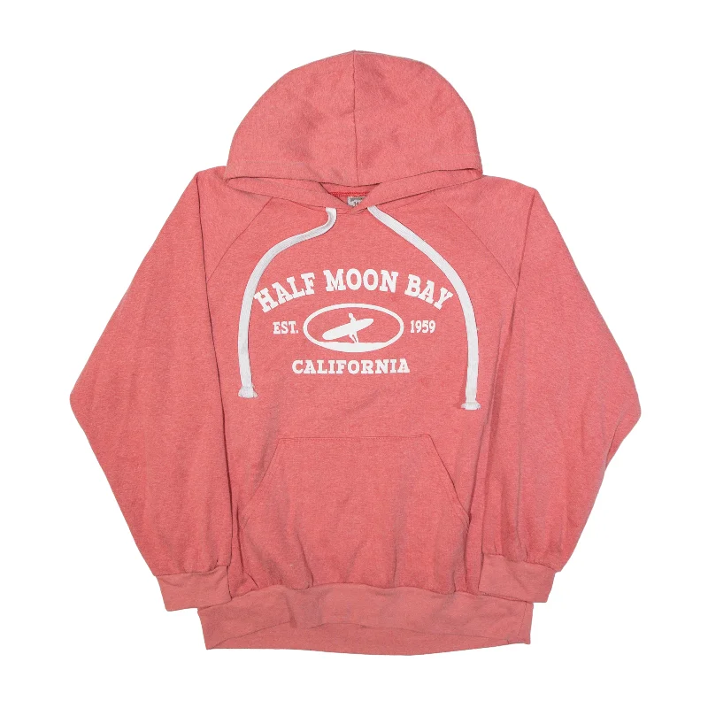 HILL Half Moon Bay California Beach Hoodie Pink Pullover Womens XL Bolero Style Sweater