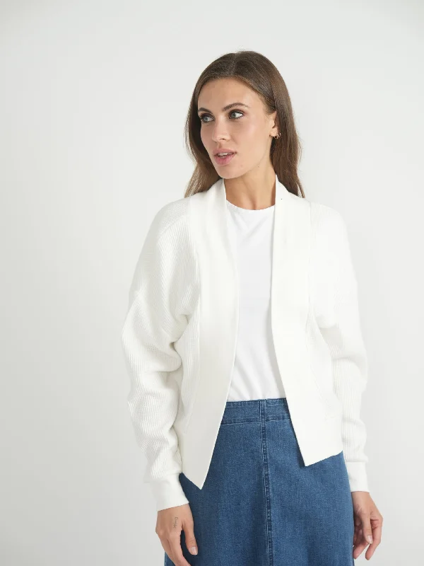 Faves Open Cable Cardigan Satin Blend Silk Blend Wool Blend