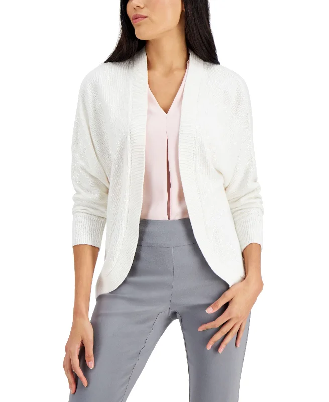 JM Collection Petite Embellished Cocoon Cardigan Mesh Fabric Canvas Fabric Denim Fabric JM Collection Petite Embellished Cocoon Cardigan Mesh Fabric Canvas Fabric Denim Fabric
