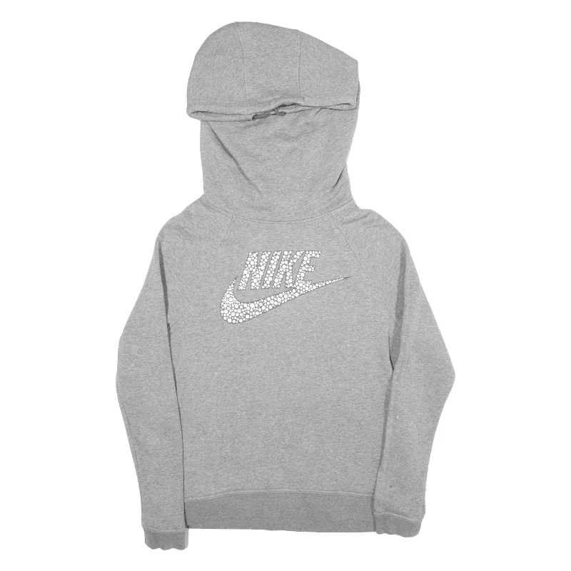 NIKE Hoodie Grey Pullover Womens S Zipper Front Cardigan