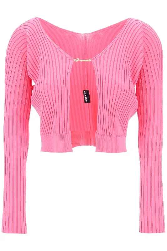 'la Maille Pralù Longue' Cardigan  - Pink Tailored Straight A-Line