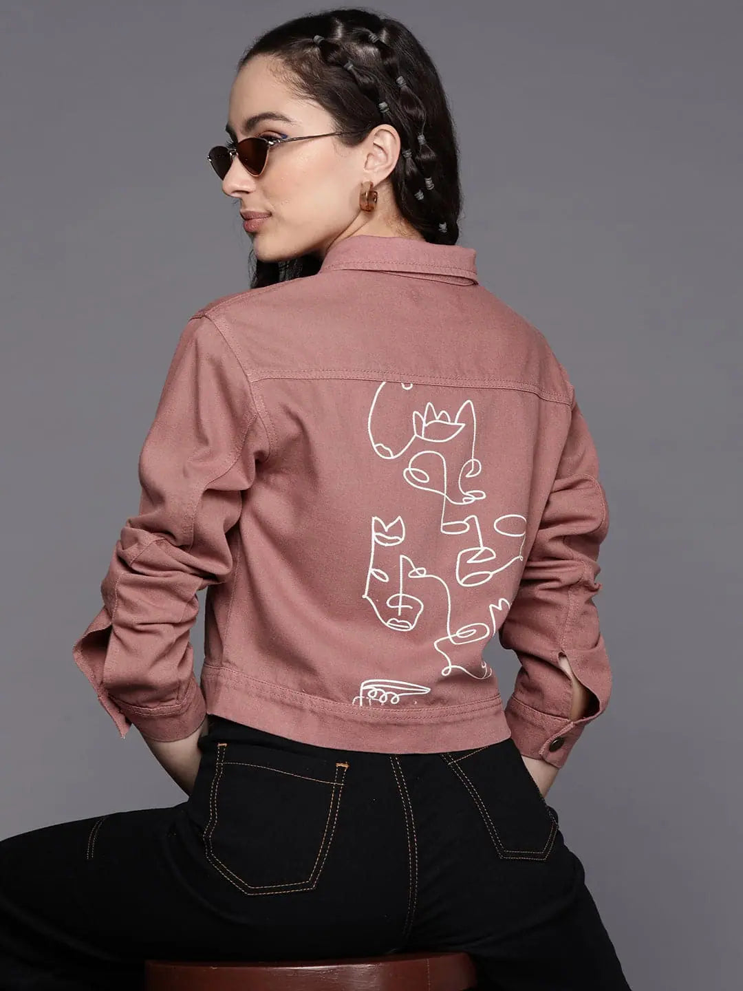 Women Printed Peach Full Sleeve Jacket Tailored Jacket Straight Jacket A-Line Jacket Women Printed Peach Full Sleeve Jacket Tailored Jacket Straight Jacket A-Line Jacket