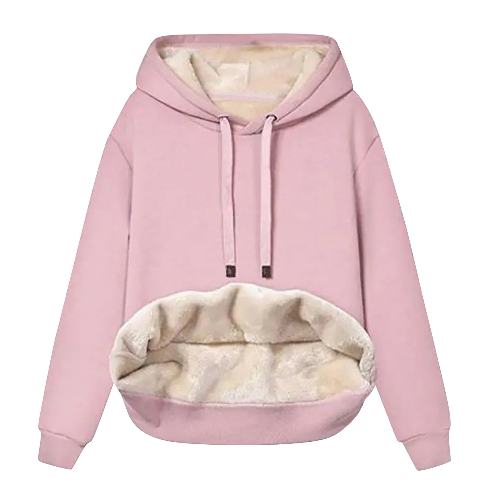Harajuku Sweatshirt Hoodie Thickened Hooded Solid Color Winter Clothes Women Padded Warm Pullover Sweater Tops Drawstring Coat Oversized Hoodie Comfort Casual Harajuku Sweatshirt Hoodie Thickened Hooded Solid Color Winter Clothes Women Padded Warm Pullover Sweater Tops Drawstring Coat Oversized Hoodie Comfort Casual