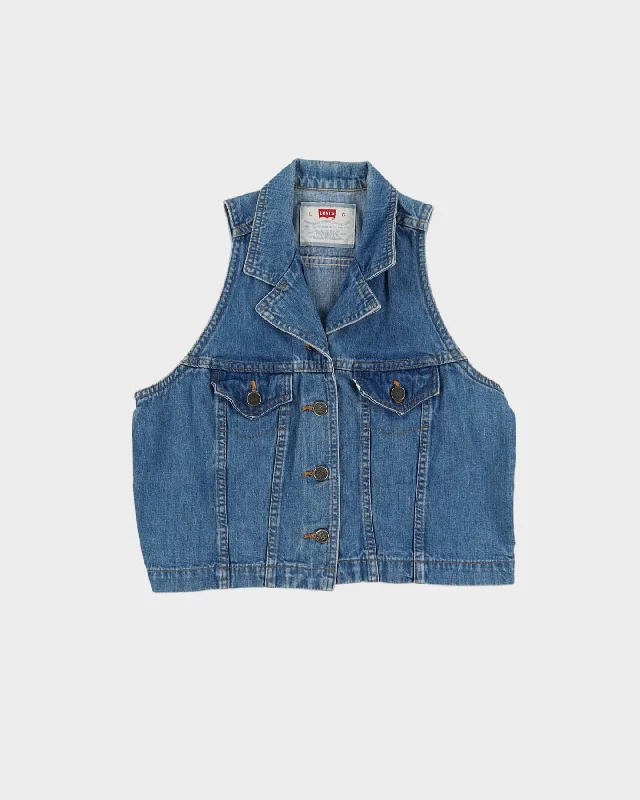 Vintage Levi's 1990s Cropped Sleeveless Denim Jacket - S One-Shoulder Jacket Off-the-Shoulder Jacket Asymmetrical Jacket Vintage Levi's 1990s Cropped Sleeveless Denim Jacket - S One-Shoulder Jacket Off-the-Shoulder Jacket Asymmetrical Jacket