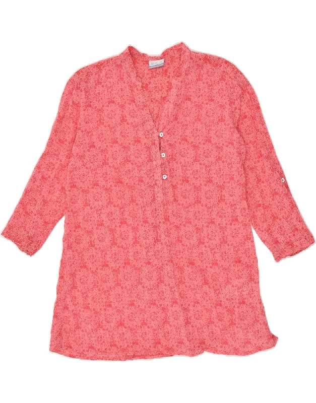 COLUMBIA Womens 3/4 Sleeve Pullover Shirt Blouse UK 14 Medium Pink Floral Long Bell Sleeve COLUMBIA Womens 3/4 Sleeve Pullover Shirt Blouse UK 14 Medium Pink Floral Long Bell Sleeve