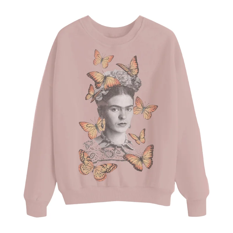 LOVE TRIBE - Frida Graphic Print Sweatshirt Hoodie with V-Neck Classic Versatile