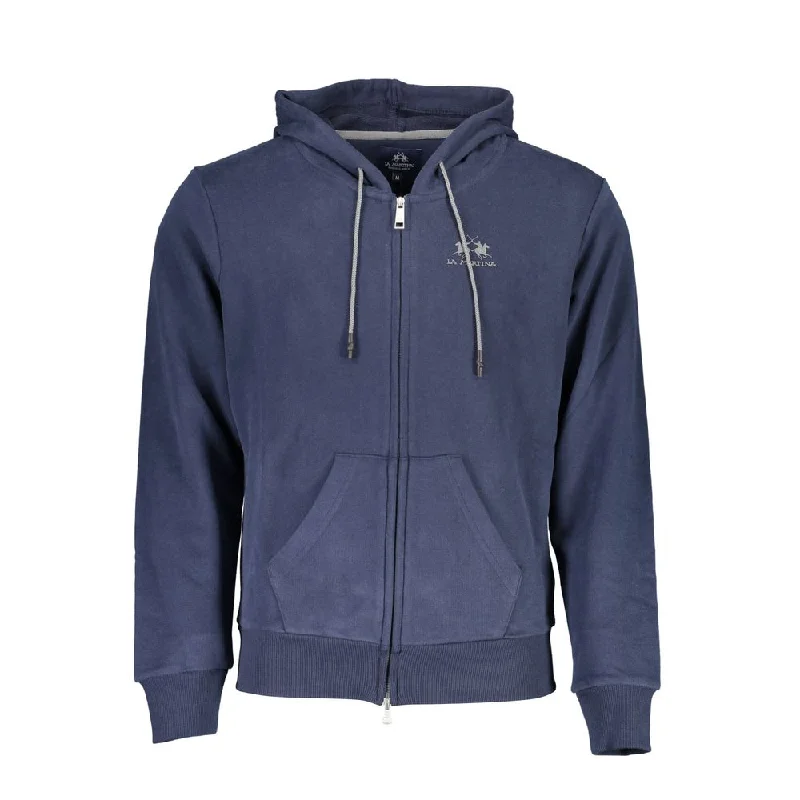 Elegant Blue Hooded Sweatshirt With Zip Detail Hoodie with Crew Neck Simple Timeless Elegant Blue Hooded Sweatshirt With Zip Detail Hoodie with Crew Neck Simple Timeless