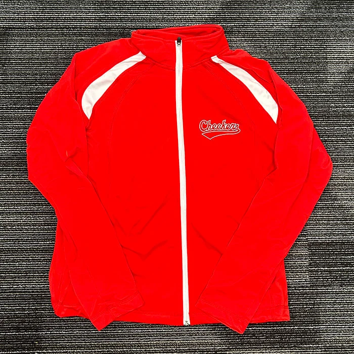 Women's Script Logo Zip-up Jacket Satin Fabric Silk Fabric Chiffon Fabric