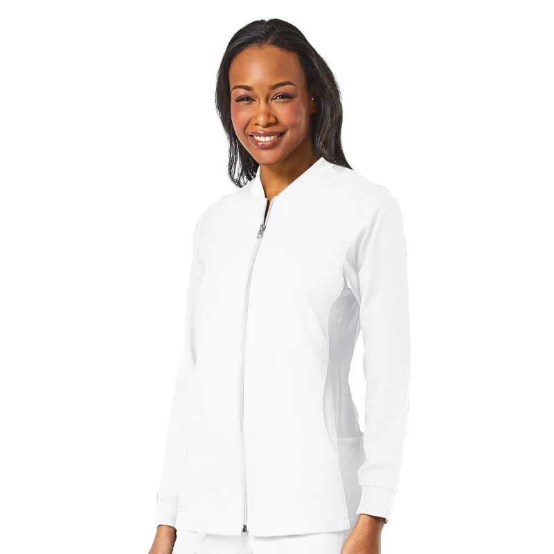 Sporty Mesh Panel Jacket by Maevn / XXS - 3XL / White Hoodie Zip-Up Jacket Button-Up Jacket Sporty Mesh Panel Jacket by Maevn / XXS - 3XL / White Hoodie Zip-Up Jacket Button-Up Jacket