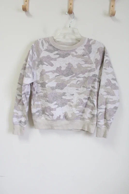 Old Navy Neutral Camo Print Sweatshirt | S Hoodie with Illustration Artistic Creative Old Navy Neutral Camo Print Sweatshirt | S Hoodie with Illustration Artistic Creative