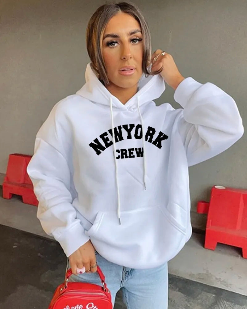 Hirsionsan Letter Print Hoodies Women Oversized Polyester Long Sleeve Female Sweatshirt Streetwear Fleece Ladies Clothes Winter Cotton Hoodie Fleece Lining Warmth Hirsionsan Letter Print Hoodies Women Oversized Polyester Long Sleeve Female Sweatshirt Streetwear Fleece Ladies Clothes Winter Cotton Hoodie Fleece Lining Warmth