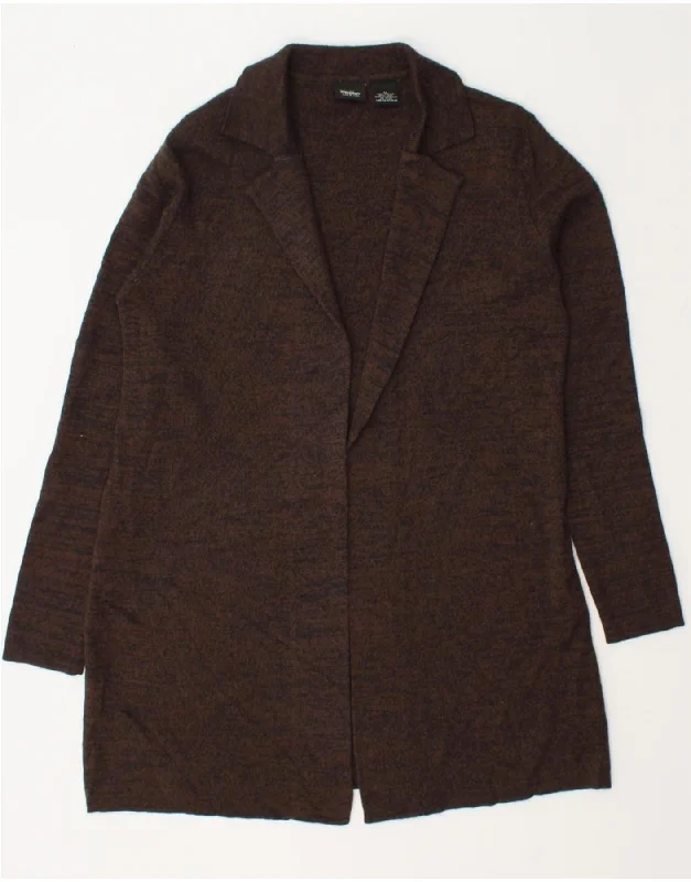 MOSSIMO Womens Longline Open Cardigan Sweater UK 14 Medium Brown Acrylic Fitted Loose Oversized MOSSIMO Womens Longline Open Cardigan Sweater UK 14 Medium Brown Acrylic Fitted Loose Oversized
