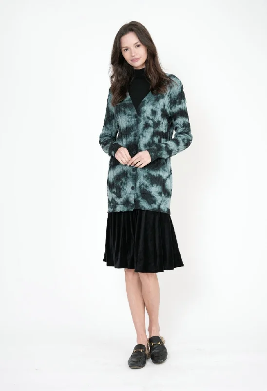 Unclear Braided Tie Dye Cardigan Handmade Hand-knitted Hand-woven