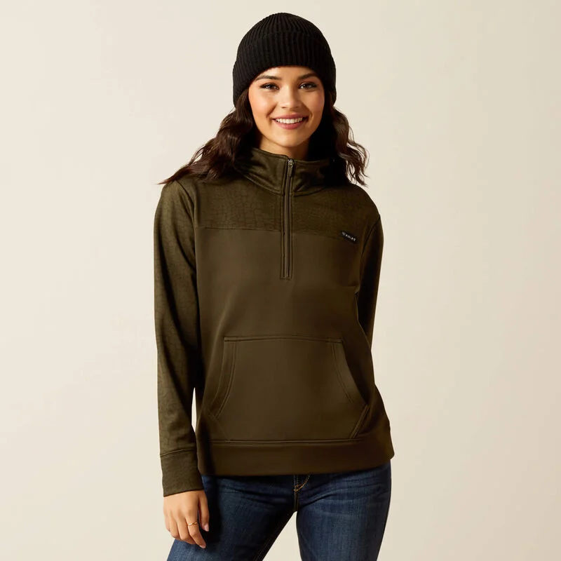 Women's Ariat Tek Fleece Sweatshirt Hoodie with Emblem Brand Identity