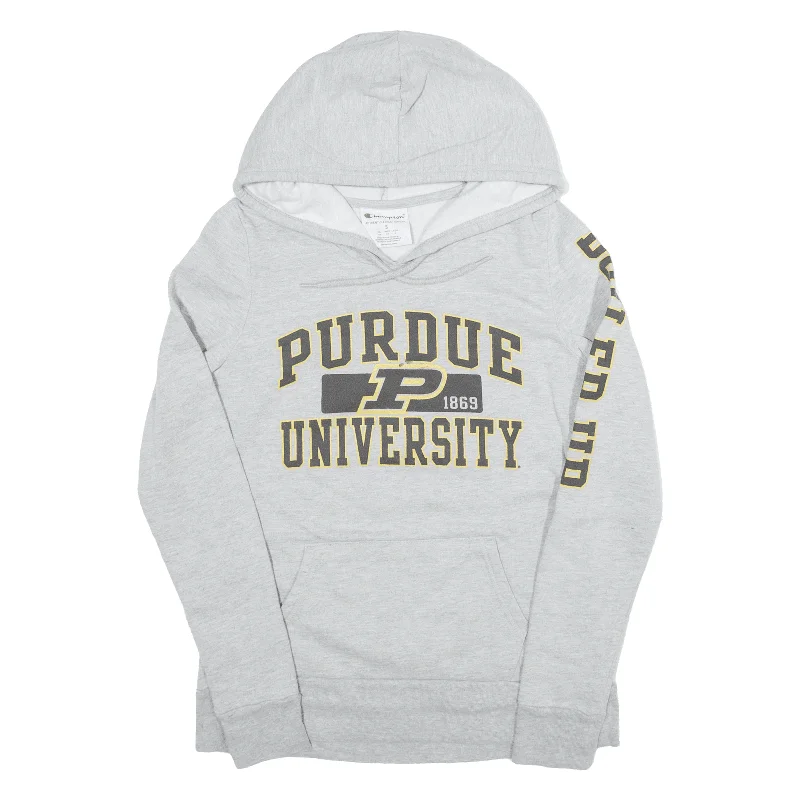 CHAMPION Purdue University USA Hoodie Grey Pullover Womens S Bell Sleeve Stylish