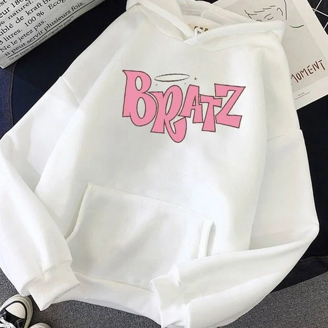 Y2K Kawaii Fashion BRATZ Letter Printed Oversized Casual Hoodie For Women |Clothing Apparels| Hoodie with Patch Decorative Personalized Y2K Kawaii Fashion BRATZ Letter Printed Oversized Casual Hoodie For Women |Clothing Apparels| Hoodie with Patch Decorative Personalized