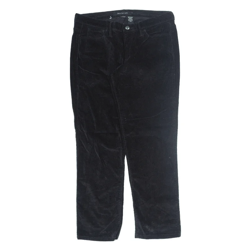 CALVIN KLEIN Corduroy Trousers Black Regular Straight Womens W32 L30 Trousers Fleece Cozy CALVIN KLEIN Corduroy Trousers Black Regular Straight Womens W32 L30 Trousers Fleece Cozy