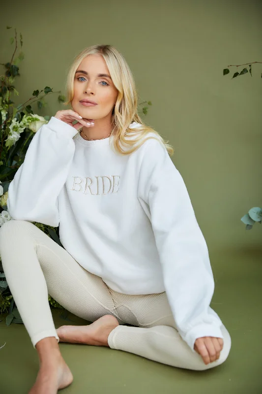 Personalised Bride Sweatshirt - White / Nude Hoodie with Exposed Zipper Edgy Industrial Personalised Bride Sweatshirt - White / Nude Hoodie with Exposed Zipper Edgy Industrial