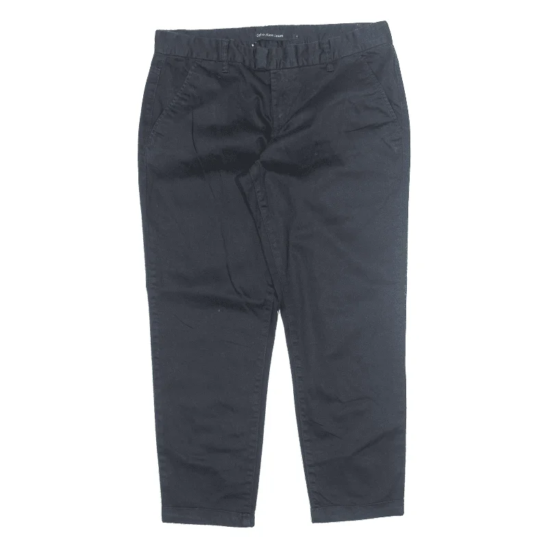 CALVIN KLEIN Trousers Black Relaxed Tapered Womens W31 L25 Trousers Handmade Artisanal CALVIN KLEIN Trousers Black Relaxed Tapered Womens W31 L25 Trousers Handmade Artisanal
