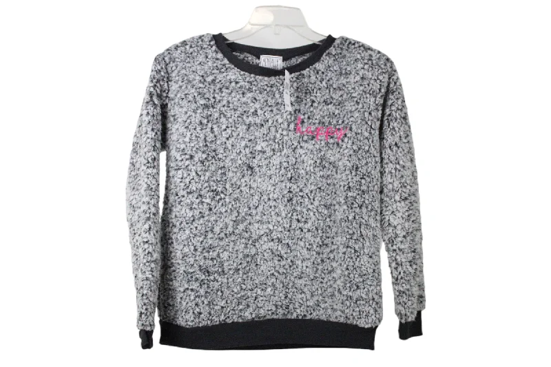 NEW Mentally Exhausted Sherpa "Happy" Embroidered Sweatshirt | S Hoodie with Camouflage Military Edgy