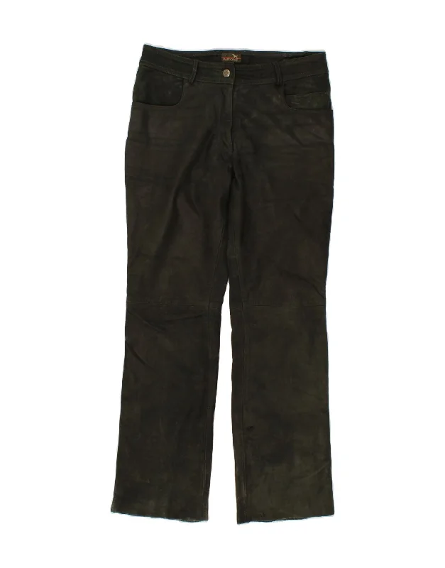 PARFORCE Womens Straight Trousers UK 12 Medium W32 L31 Khaki Leather Trousers Denim Blue PARFORCE Womens Straight Trousers UK 12 Medium W32 L31 Khaki Leather Trousers Denim Blue