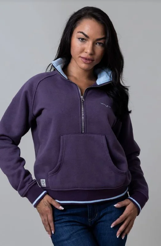 Women's Kimes Malta Cropped 1/4 Zip Sweatshirt Hoodie with Pastel Soft Subtle