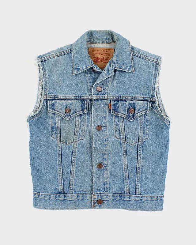 Vintage 90s Levi's Orange Tab Sleeveless Denim Jacket - M Cardigan Sweater Pullover