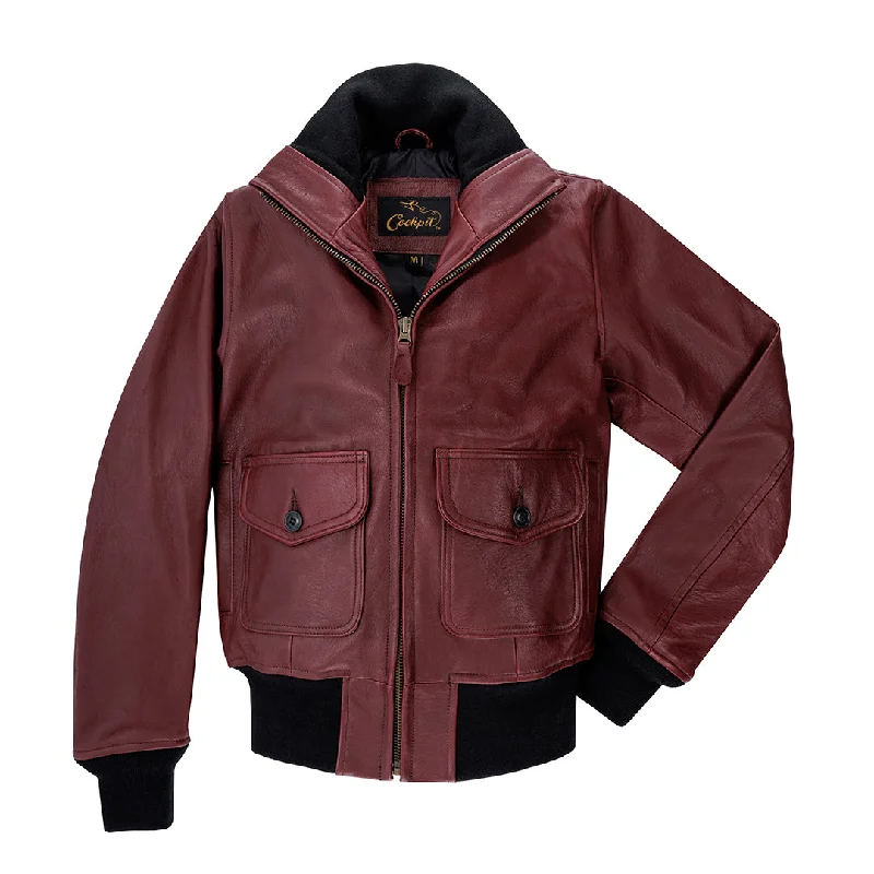 Amelia Jacket in Burgundy W21L001 Collared Jacket Crew Neck Jacket Turtle Neck Jacket