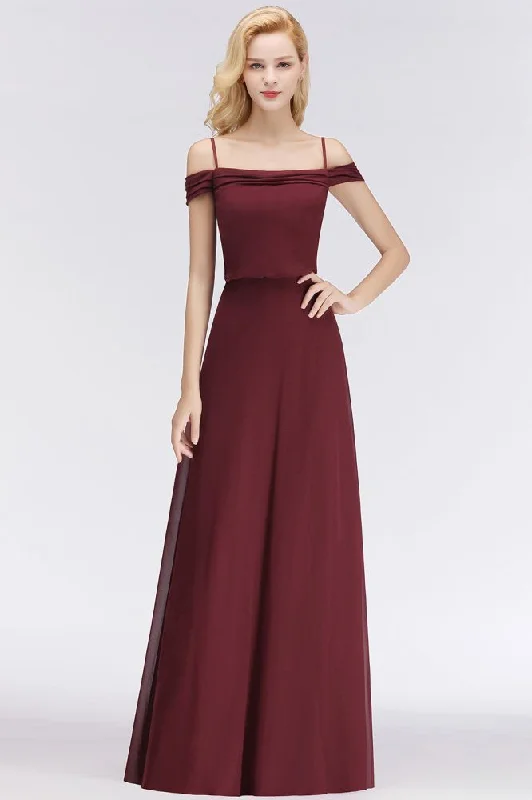 A-line Burgundy Bridesmaid Dress Off-the-shoulder Floor Length Party Dress Tunics Summer linen A-line Burgundy Bridesmaid Dress Off-the-shoulder Floor Length Party Dress Tunics Summer linen