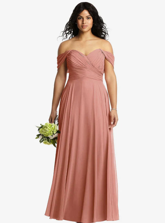 A-Line Off Shoulder Chiffon Bridesmaid Dresses Floor-length Party Dress Off-the-shoulder Bohemian Festive A-Line Off Shoulder Chiffon Bridesmaid Dresses Floor-length Party Dress Off-the-shoulder Bohemian Festive