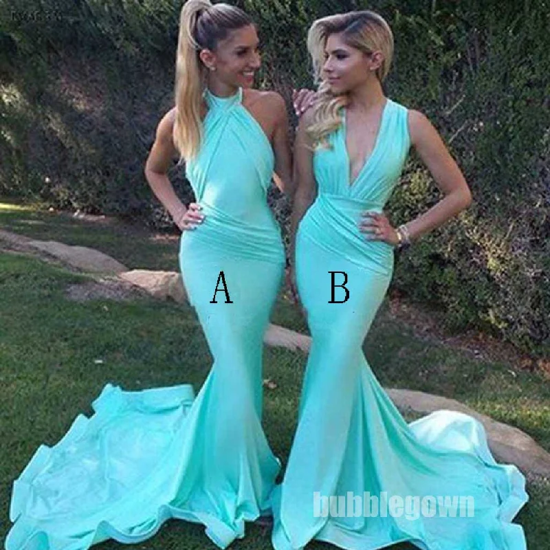Blue Mermaid Mismatched Sexy Long Wedding Party Dresses, BG51391 Tunics Cozy soft