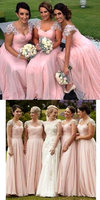 blush pink bridesmaid dresses long a line lace appliqué beaded chiffon cheap wedding party dresses Tunics Evening elegant blush pink bridesmaid dresses long a line lace appliqué beaded chiffon cheap wedding party dresses Tunics Evening elegant