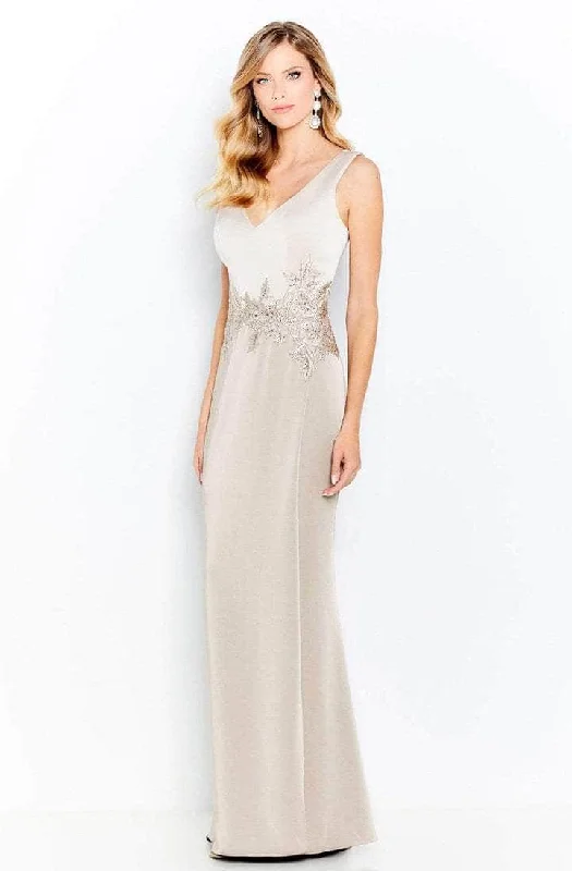 Cameron Blake - Deep V-Neck Satin Evening Dress 120611 Tunics Winter warm