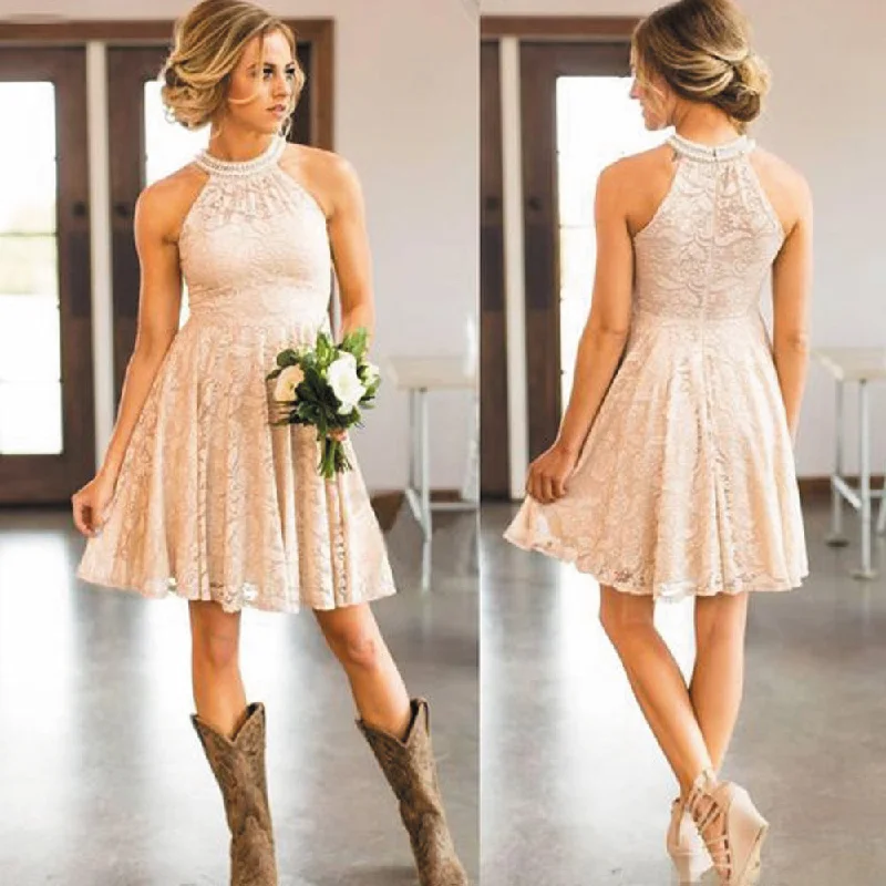 champagne lace bridesmaid dresses short beaded o neck a line cheap wedding party dresses Tunics Satin smooth champagne lace bridesmaid dresses short beaded o neck a line cheap wedding party dresses Tunics Satin smooth