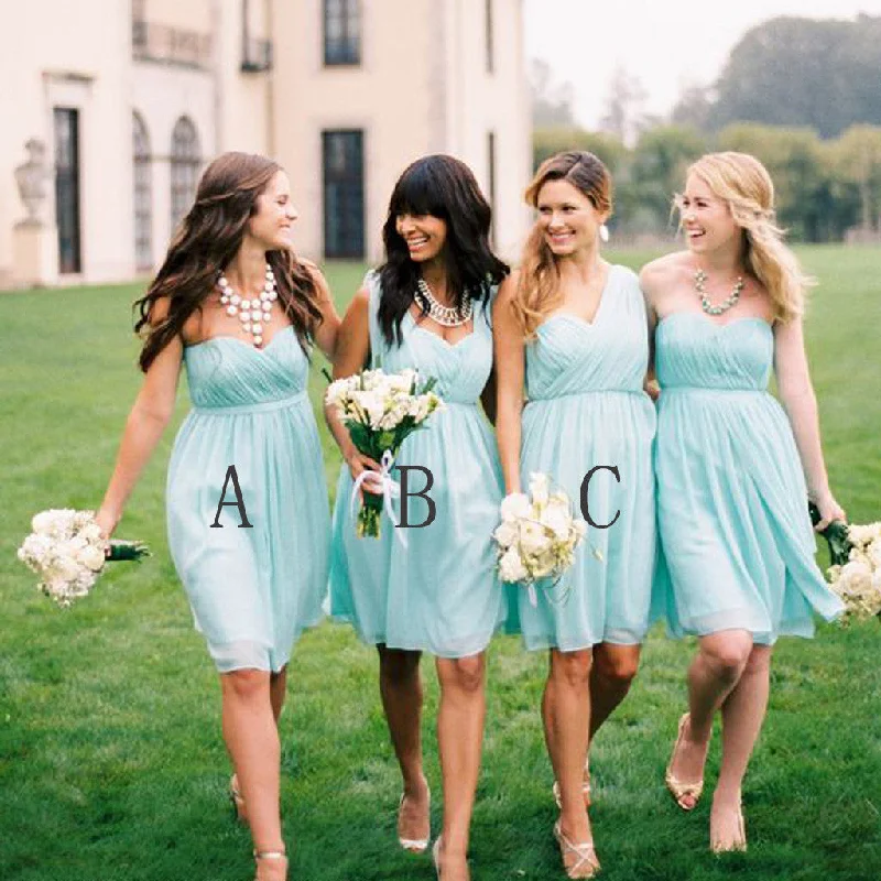 Chiffon Mismatched Simple Styles Junior Knee Length Blue Cheap Short Wedding Party Dresses, WG157 Tunics Hiking breathable Chiffon Mismatched Simple Styles Junior Knee Length Blue Cheap Short Wedding Party Dresses, WG157 Tunics Hiking breathable