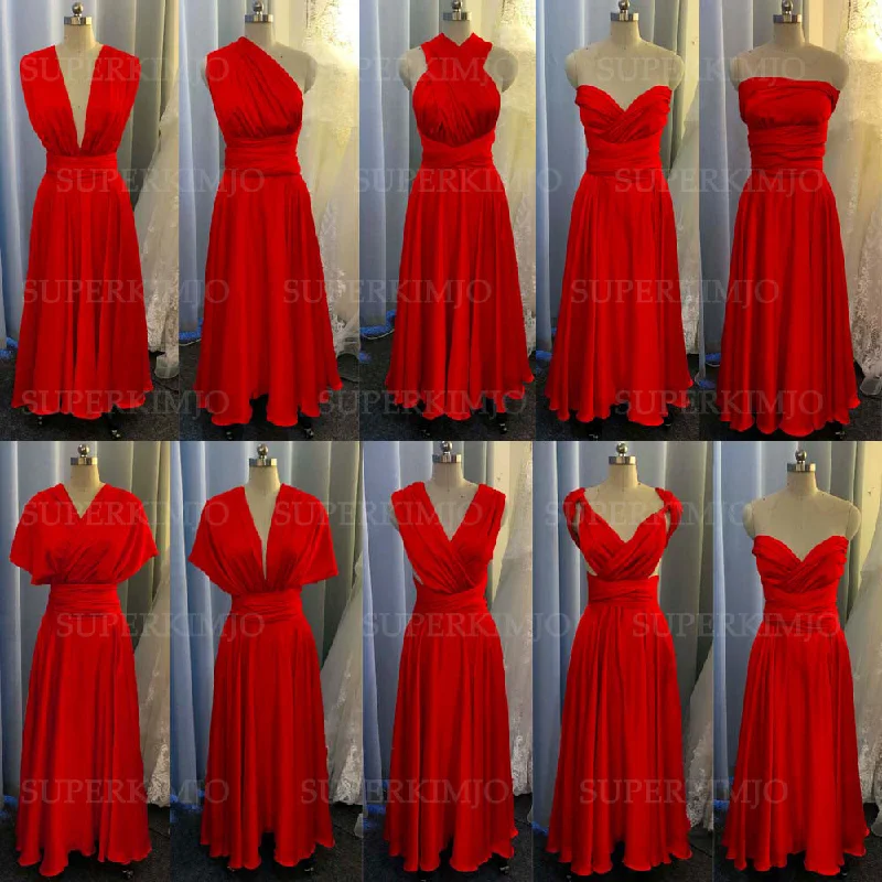 convertible red bridesmaid dresses 2020 long satin cheap infinite elegant wedding party dresses Tunics Leisure comfortable convertible red bridesmaid dresses 2020 long satin cheap infinite elegant wedding party dresses Tunics Leisure comfortable