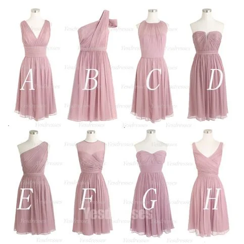 dusty pink bridesmaid dresses short mismatched chiffon cheap custom 2021 wedding party dresses High-Low Hemline Casual dusty pink bridesmaid dresses short mismatched chiffon cheap custom 2021 wedding party dresses High-Low Hemline Casual