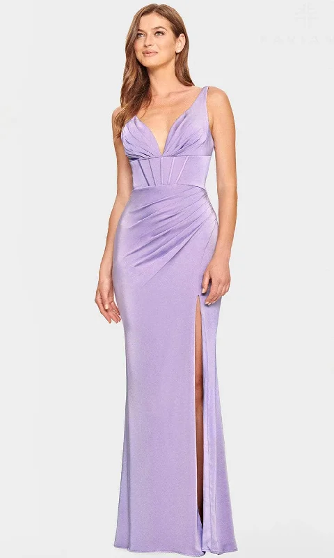 Faviana S10847 - Pleated V-Neck Evening Dress Tunics Top Casual