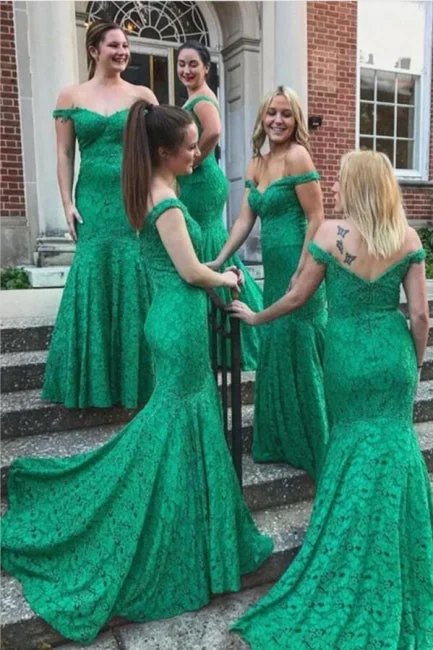 green lace bridesmaid dresses long mermaid off the shoulder elegant cheap wedding party dress Tunics Practical easy-care green lace bridesmaid dresses long mermaid off the shoulder elegant cheap wedding party dress Tunics Practical easy-care