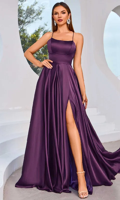 J'Adore Dresses J25001 - Spaghetti Strap High Slit Evening Dress Tunics Running lightweight J'Adore Dresses J25001 - Spaghetti Strap High Slit Evening Dress Tunics Running lightweight