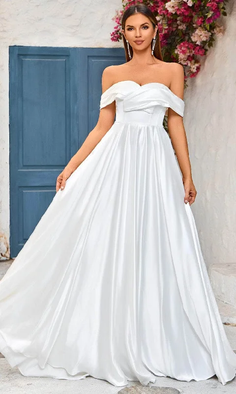 J'Adore Dresses J25020 - Off Shoulder Bow Detailed Evening Dress Tunics Business professional J'Adore Dresses J25020 - Off Shoulder Bow Detailed Evening Dress Tunics Business professional