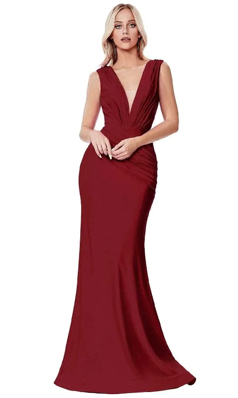 Ladivine CD912 - Ruched V-Neck Evening Dress Tunics Spring floral