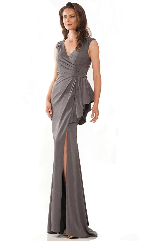 Marsoni by Colors MV1227 - Ruffle Accent Evening Dress Tunics Canvas sturdy