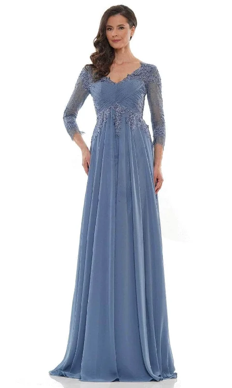 Marsoni by Colors - V-Neck Applique Evening Dress MV1125 - 1 pc Slate Blue In Size 22 Available Tunics Summer linen Marsoni by Colors - V-Neck Applique Evening Dress MV1125 - 1 pc Slate Blue In Size 22 Available Tunics Summer linen