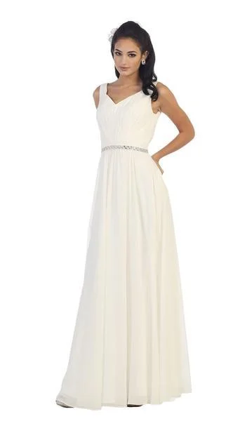 May Queen - MQ1400 Jeweled V-Neck Chiffon A-Line Evening Dress - 1 pc Emerald Gr In Size 8 Available Tunics New arrival May Queen - MQ1400 Jeweled V-Neck Chiffon A-Line Evening Dress - 1 pc Emerald Gr In Size 8 Available Tunics New arrival