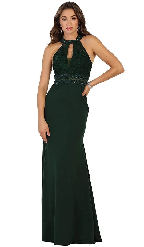 May Queen MQ1506 - Floral Lace Halter Evening Dress Tunics Timeless classic