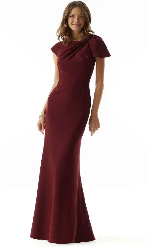 MGNY by Mori Lee 73022 - Cap Sleeve Draped Evening Dress Tunics Yoga stretchy