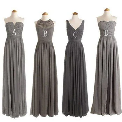 mismatched gray bridesmaid dresses long a line chiffon cheap elegant wedding party dresses 2020 Tunics Trendy modern mismatched gray bridesmaid dresses long a line chiffon cheap elegant wedding party dresses 2020 Tunics Trendy modern